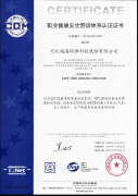 職業(yè)健康安全管理體系認證證書